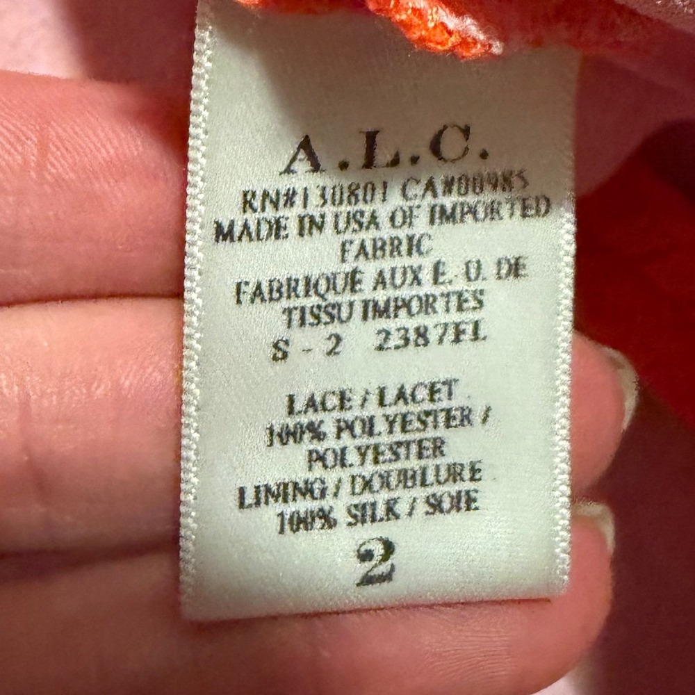 A.L.C. | Sandra Floral Lace Shorts Orange Sz 2 - Picture 4 of 8